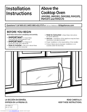 GE PVM2170DRBB Installation Instructions Manual