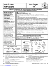 GE DuraDrum GTDL200GMWW Installation Instructions Manual