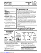 GE DuraDrum GTDP200GMWW Installation Instructions Manual
