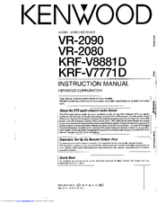 Kenwood KRF-V7771D Instruction Manual