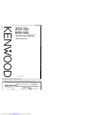 Kenwood KRX-593 Instruction Manual