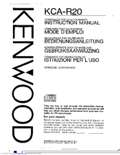 Kenwood KCA-R20 Instruction Manual
