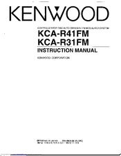 Kenwood KCA-R31FM Instruction Manual