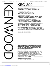 Kenwood KEC-302 Instruction Manual