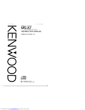 Kenwood MS-A7 Instruction Manual