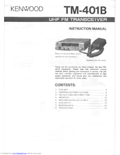 Kenwood TM-401B Instruction Manual