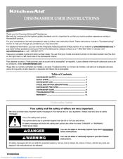 KitchenAid KUDK03FTBL - Dishwasher w/ 4 Cycle Arch II User Manual