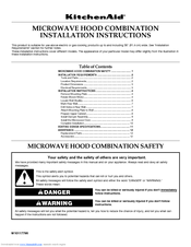 KitchenAid Architect II KHMS1850S Installation Instructions Manual
