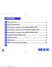 Kodak DP850 - Ultra Digital Projector User Manual