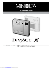 Minolta Dimage Dimage X Instruction Manual