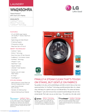 LG SteamWasher WM2450HRA Specifications
