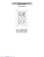 La Crosse Technology WS-3610 Operation Manual