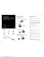 Lenovo IdeaPad Y550 Quick Start