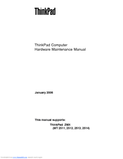 Lenovo ThinkPad Z60t Series Hardware Maintenance Manual