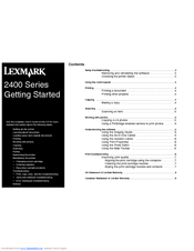 Lexmark X2470 Getting Started Manual