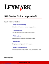Lexmark 18K5000 - Z515 Color Jetprinter User Manual