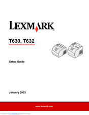 Lexmark 10G0121 - T 630 B/W Laser Printer Setup Manual