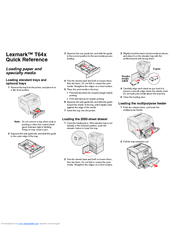 Lexmark T644dtn Quick Reference