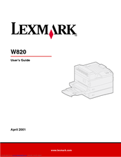 Lexmark W820n User Manual