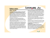 Lexmark 17E0285 - Z12 Inkjet Printer User Manual