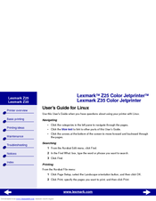Lexmark 15J0070 - Z 25 Color Jetprinter Inkjet Printer User Manual