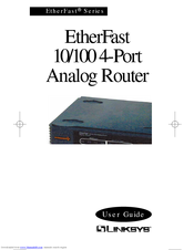 Linksys EFROU44 - EtherFast 10/100 Analog Router User Manual