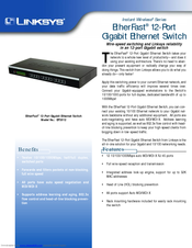 Linksys EF3512 - EtherFast Gigabit Ethernet Switch Specifications