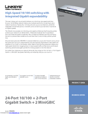 Linksys SR224G - Cisco - 10/100 Gigabit Switch Product Data