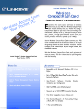 Linksys WCF12 - Wireless-B Network CompactFlash Card Specifications