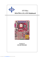 MSI 655 Max User Manual