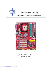 MSI PT880 - Neo-FSR Motherboard - ATX User Manual