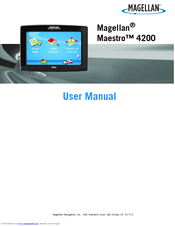 Magellan Maestro 4200 - Automotive GPS Receiver User Manual