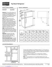 Maytag M1TXEGMY Dimensions And Installation Information
