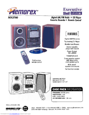 Memorex MX3700 Specifications
