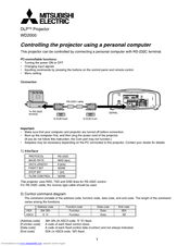 Mitsubishi Electric WD2000 Supplementary Manual