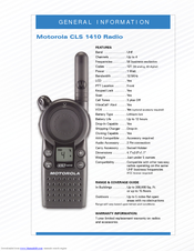 Motorola 1410 - CLS UHF General Information