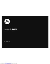 Motorola MOTOACTV W450 User Manual