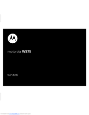 Motorola W375 User Manual