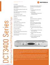Motorola DCT3400 ALL-DIGITAL SET-TOP - TV GUIDE IGUIDE Specification Sheet