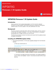 Motorola WPS870G - Wireless Print Server Update Manual