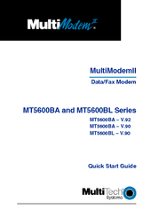 Multitech MultiModemII MT5600BL-V.90 Quick Start Manual