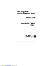 Multitech TalkAnytime TA410 Cabling Manual