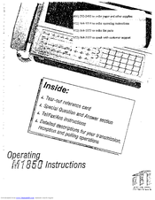 Murata M-1850 Operating Instructions Manual