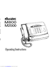 Muratec M-800 Operating Instructions Manual