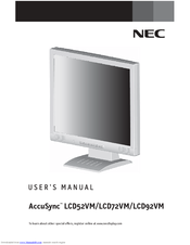 NEC ASLCD72VM-BK User Manual