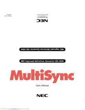 NEC MultiSync IDC-3000 User Manual