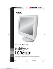 NEC NEC MultiSync LCD2110  LCD2110 LCD2110 User Manual