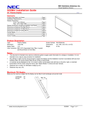 NEC PlasmaSync PX-50XM4A Installation Manual