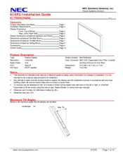 NEC 61XR3 INSTALLTION GUIDE V11 Installation Manual