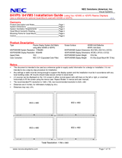 NEC PX-84VP5A Installation Manual